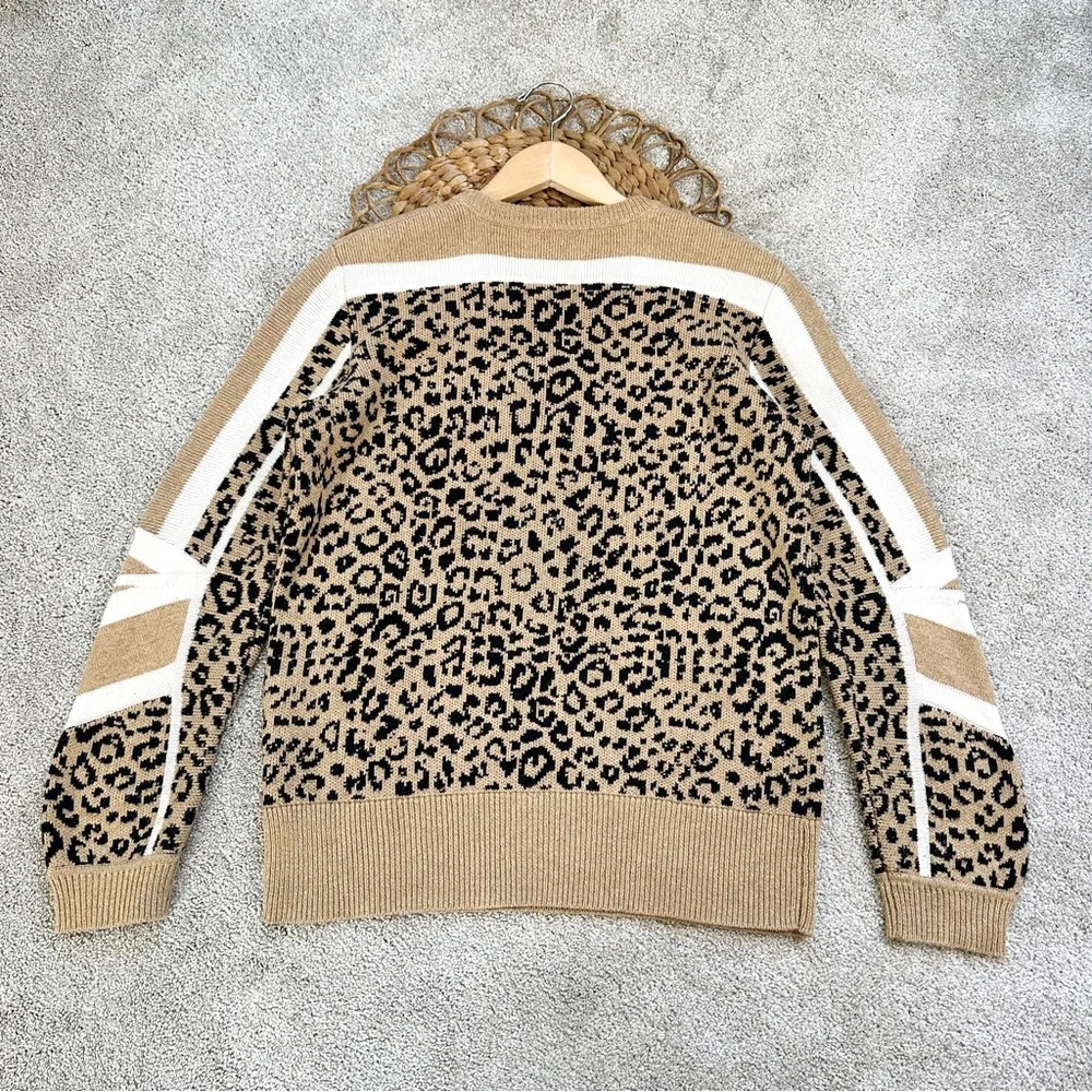 Current/Elliott Duvall Leopard Animal Print Sweater Pullover Wool Blend Size 2 - Picture 8 of 11